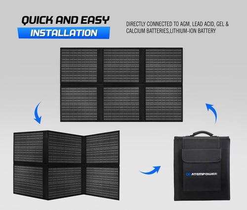لوح طاقة شمسية متنقل 120W من شركة ATEMPOWER - اتيم...