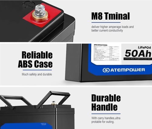 بطارية ليثيوم 50A LiFePO4 من شركة ATEMPOWER - اتيم...