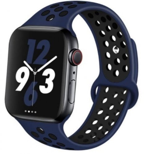 سوار رياضي كحلي مع اسود ساعة ابل Blue Black Sport...