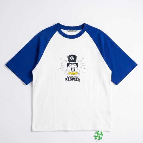 Men’s White & Blue Raglan T-Shirt Oversized Defini...