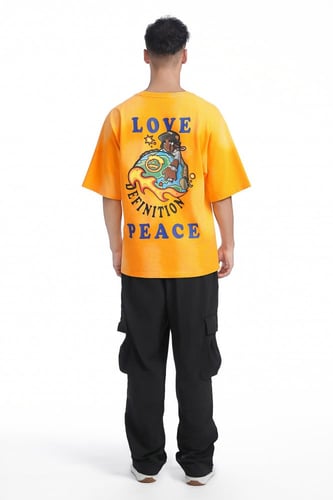 تيشيرت دفنيشن غيوم - برتقالي