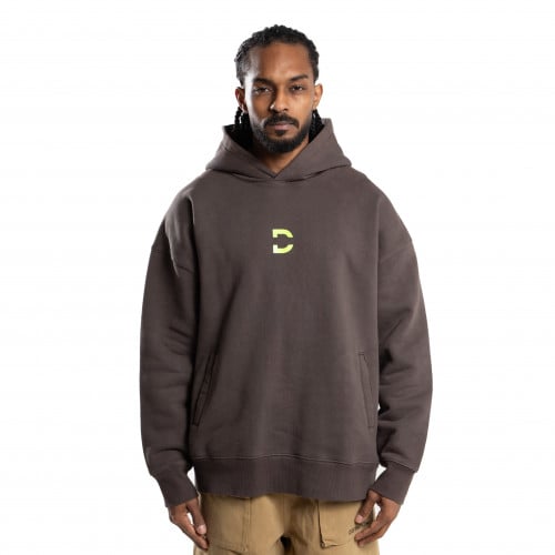 هودي قطن أوفر سايز - رمادي غامق