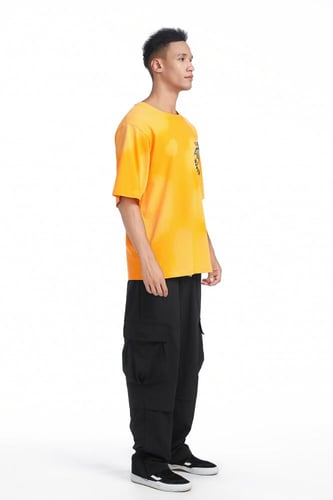 تيشيرت دفنيشن غيوم - برتقالي