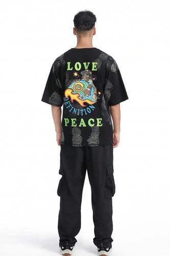 تيشيرت دفنيشن غيوم أسود قطني