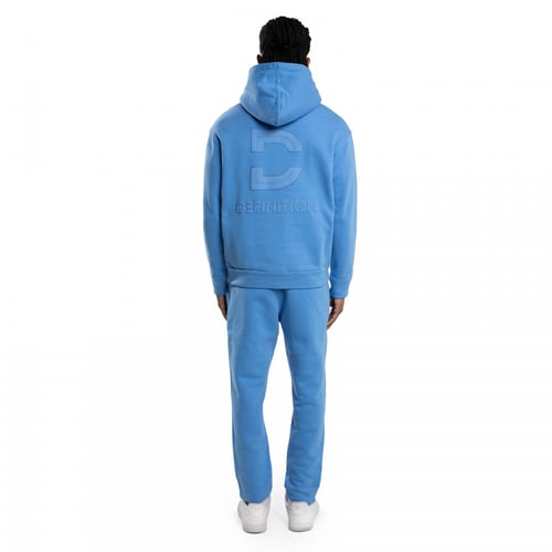 طقم قطن بتصميم مستقيم - أزرق