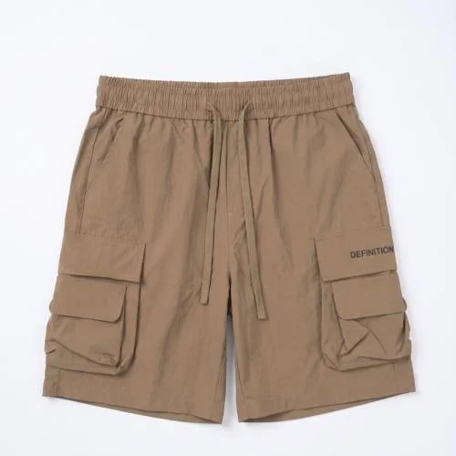 Men's Brown Nylon Shorts with Definition