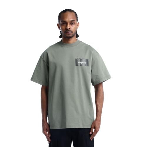 تيشيرت رجالي كاكي اوفر سايز بعلامة دفنيشن