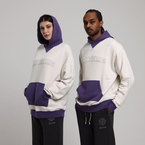 هودي اوفر سايز قطني باللون السكري