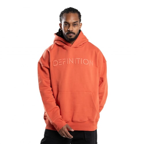 هودي قطن أوفر سايز - برتقالي