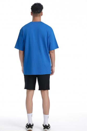 تيشيرت دفنيشن قطن بشعار الماركة - ازرق