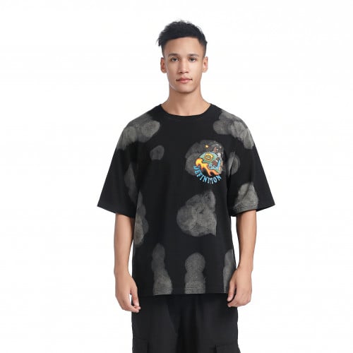 تيشيرت دفنيشن غيوم أسود قطني