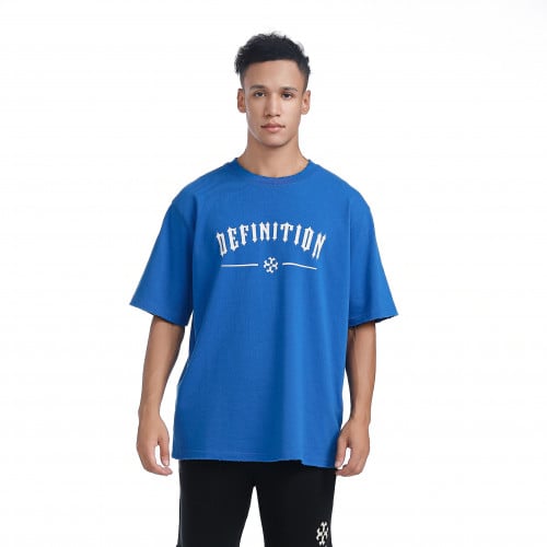 تيشيرت دفنيشن قطن بشعار الماركة - ازرق