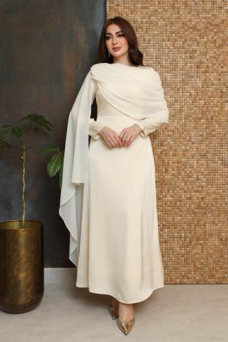 فستان حرير بدلعه شيفون