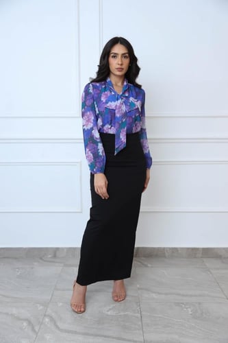 بلوزة شيفون مشجر