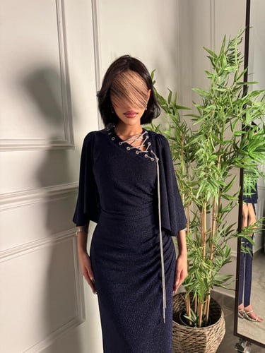 فستان استرتش مزبن بطيات