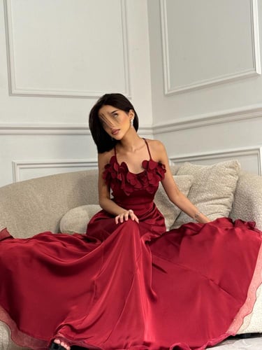 فستان حرير حفر