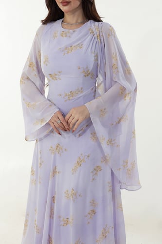 فستان شيفون لافندر مشجر