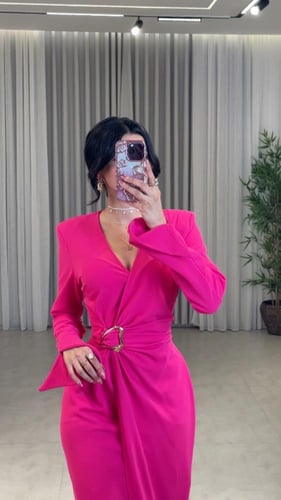 فستان كريب لف Pink