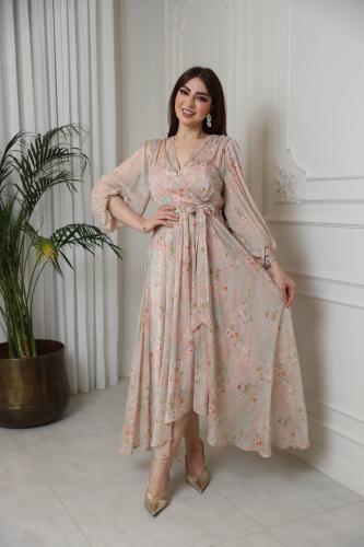 فستان شيفون ناعم لف ~