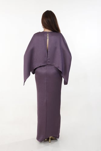 فستان ساتان أنيق بلون موف