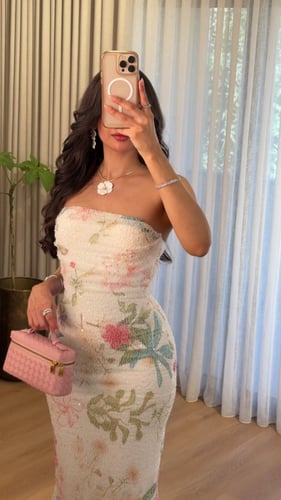 فستان توب شك بطابع مشجر