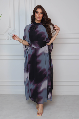 فستان شيفون مموج قطعتين