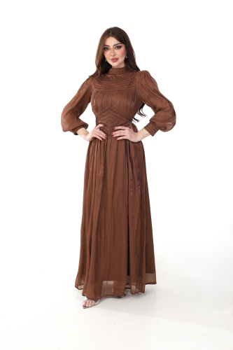 فستان اورجنزا بقماش ناعم طايح