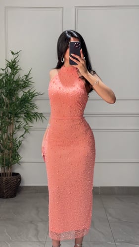فستان شك سهره انيق Dark Peach