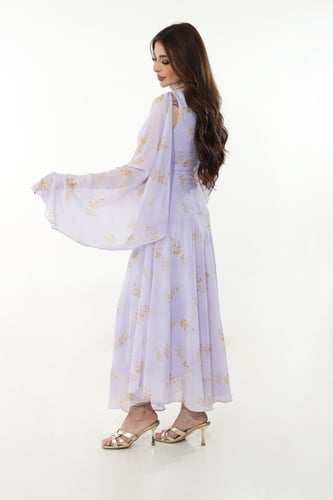 فستان شيفون لافندر مشجر