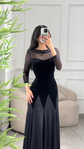 فستان اسود طويل BLACK