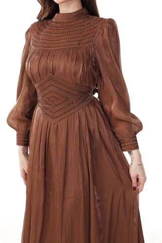 فستان اورجنزا بقماش ناعم طايح