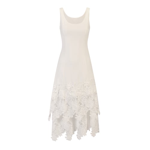 فستان أبيض ميدي دانتيل