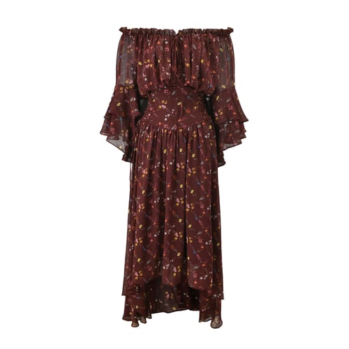 فستان شيفون مشجر اوف شولدر