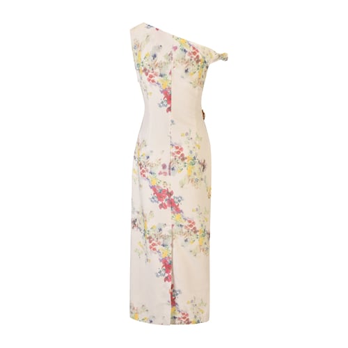 فستان أبيض بطبعة زهور