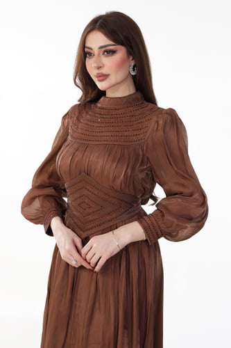 فستان اورجنزا بقماش ناعم طايح