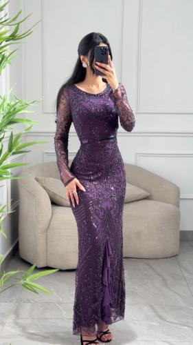 فستان سهره شك فخم بثنايا من الامام