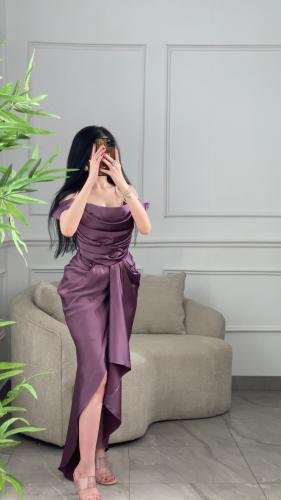 فستان ستان سهرة