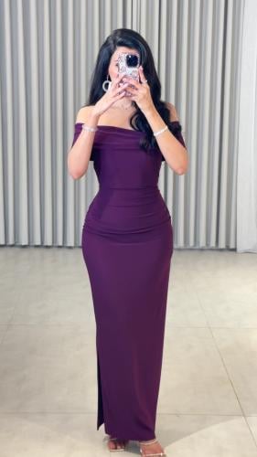 فستان استرتش طايح اوف شولدر ~