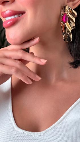 حلق بتصميم متعرج بكريستال