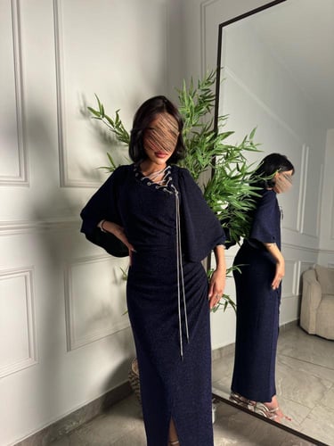 فستان استرتش مزبن بطيات