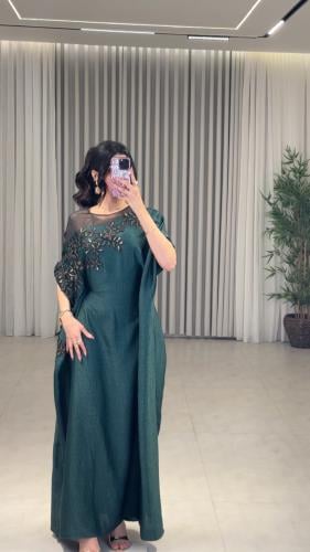 جلابية ستان بطابع بارز