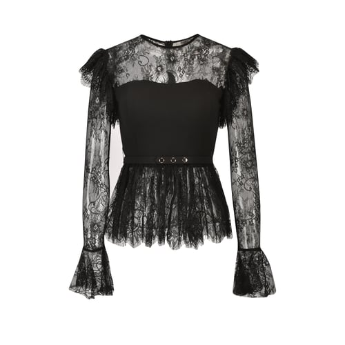بلوزة سوداء دانتيل