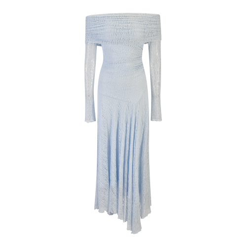 فستان دانتيل سماوي أوف شولدر