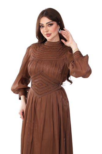 فستان اورجنزا بقماش ناعم طايح