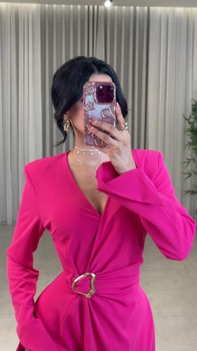 فستان كريب لف Pink