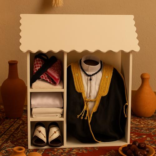 هدية مولود دولاب الزي السعودي بشت وثوب 0-6/6-12/12...