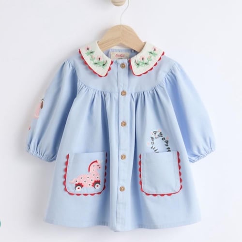 فستان محبوك ازرق بجيوب كبيرة شتوي من نكست مناسب لج...