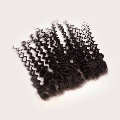 نص باروكة اماميه كيرلي دانتيل الحجم من الاذن الى ا...