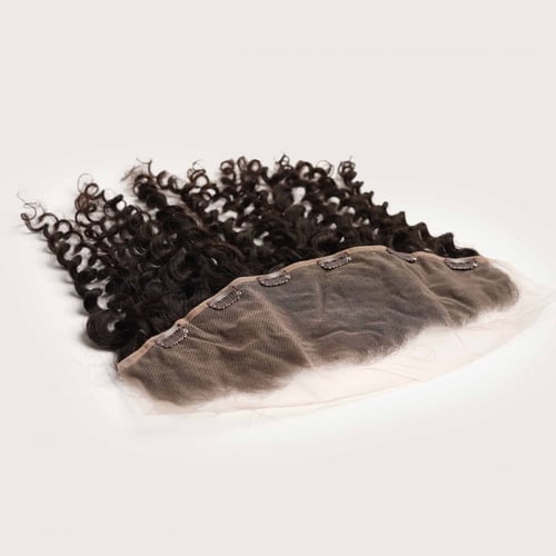 نص باروكة اماميه كيرلي دانتيل الحجم من الاذن الى ا...