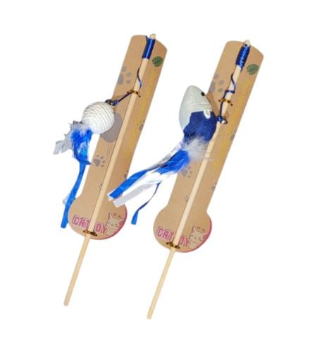 سنارة قطط على شكل فار وكورة وريشة بألوان عشوائية